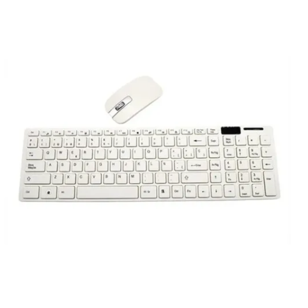 Teclado Inalámbrico + Mouse Inalámbrico Blanco-K-06