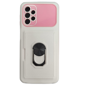 - Carcasa para Samsung A32 5G reforzada blanco y rosa